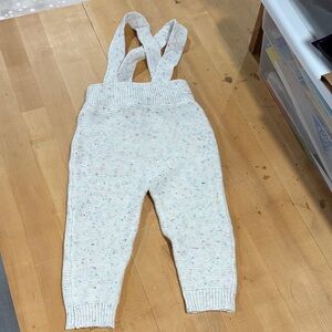 Charming Knit Kids Overalls in Cream with colors